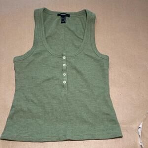 Women's Size M Forever 21 Cropped Henley Tank